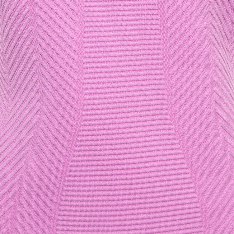 Pre Owned Herve Leger Pink Ottoman Knit Bodycon Dress L