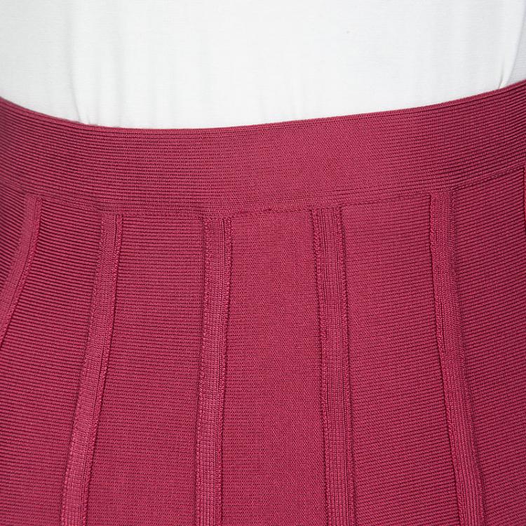 Pre Owned Herve Leger Riored Layla Flared Mini Skirt XS