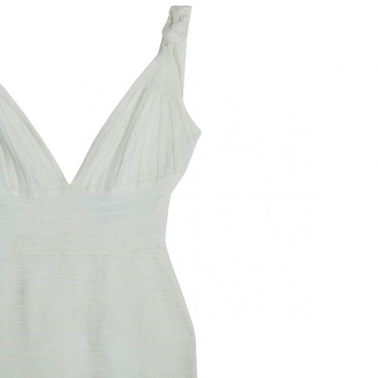 Pre Owned Herve Leger Alabaster Bandage Dress S