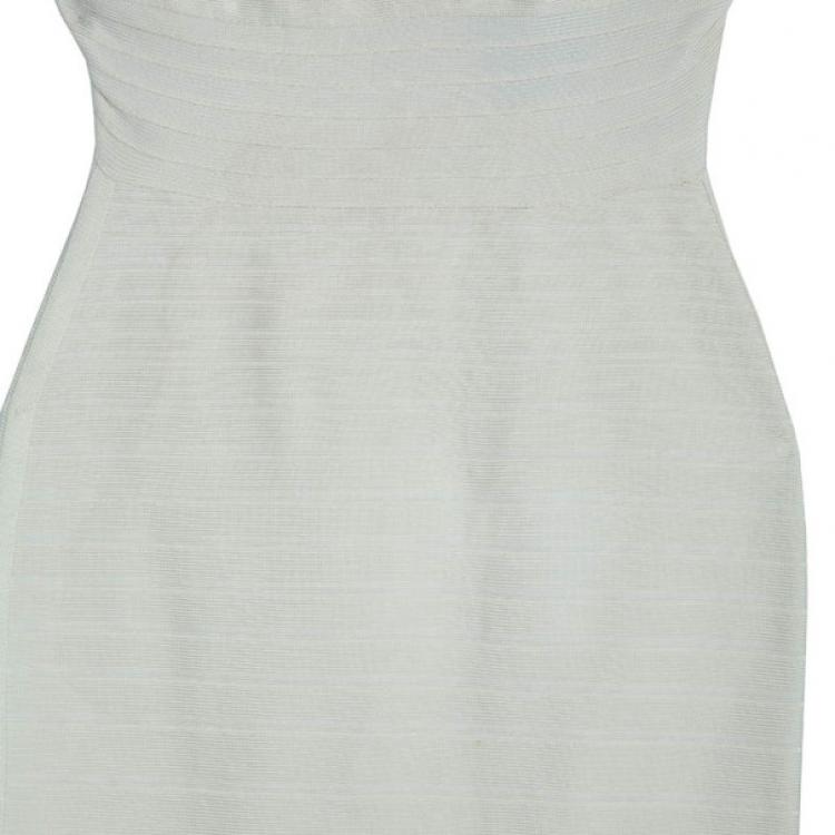 Pre Owned Herve Leger Alabaster Bandage Dress S
