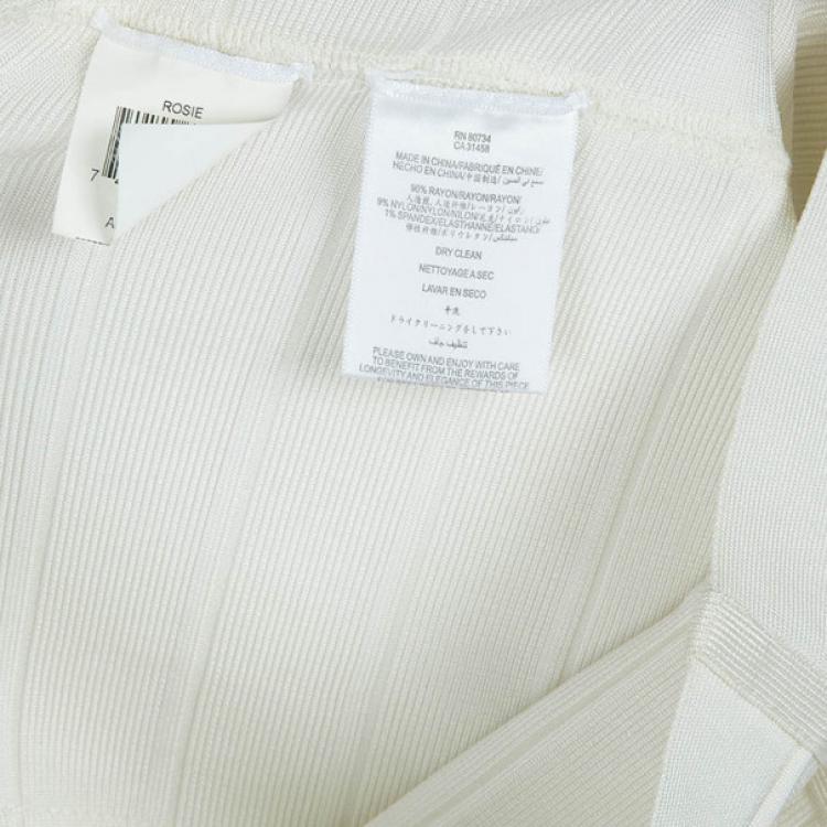 Pre Owned Herve Leger Alabaster Bandage Dress S