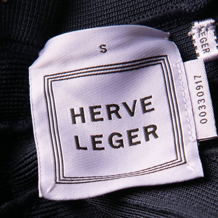 مملوكة مسبقًا Herve Leger Pacific Blue Sleeveless Nanette Bandage Dress S