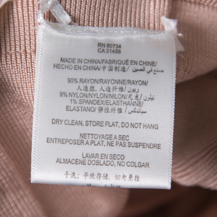 مملوكة مسبقًا Herve Leger Roseblush Pink Cold Shoulder Bandage Dress S