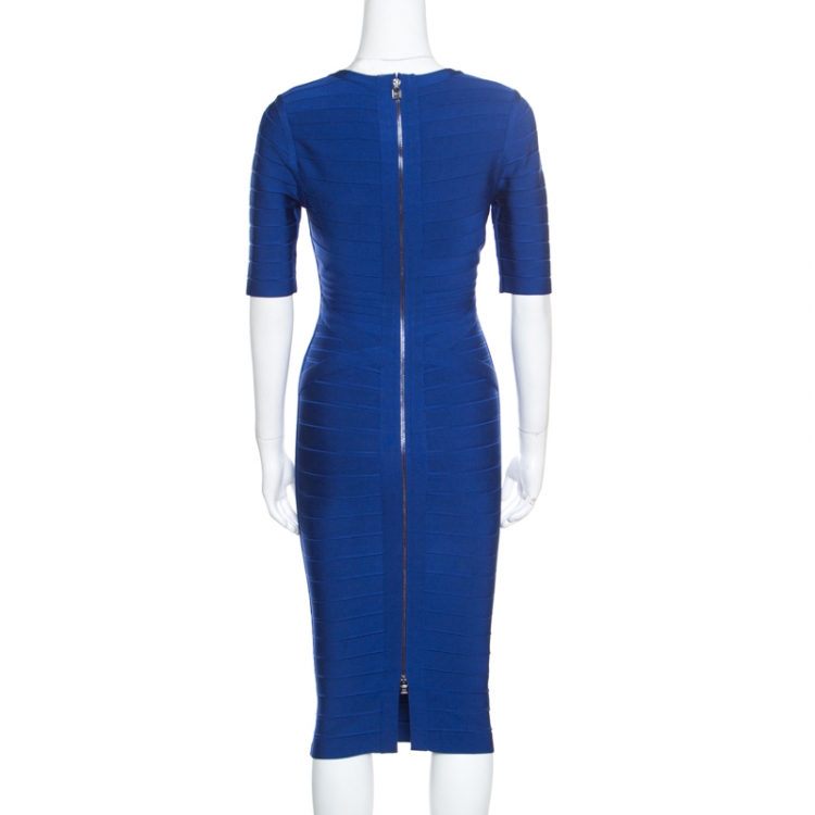 cobalt blue bandage dress