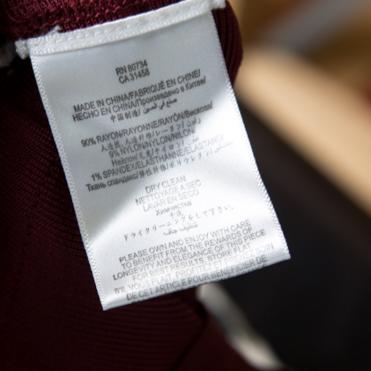 مملوكة مسبقًا Herve Leger Leger Beet Burgundy Knit Nannette Bandage Dress XS