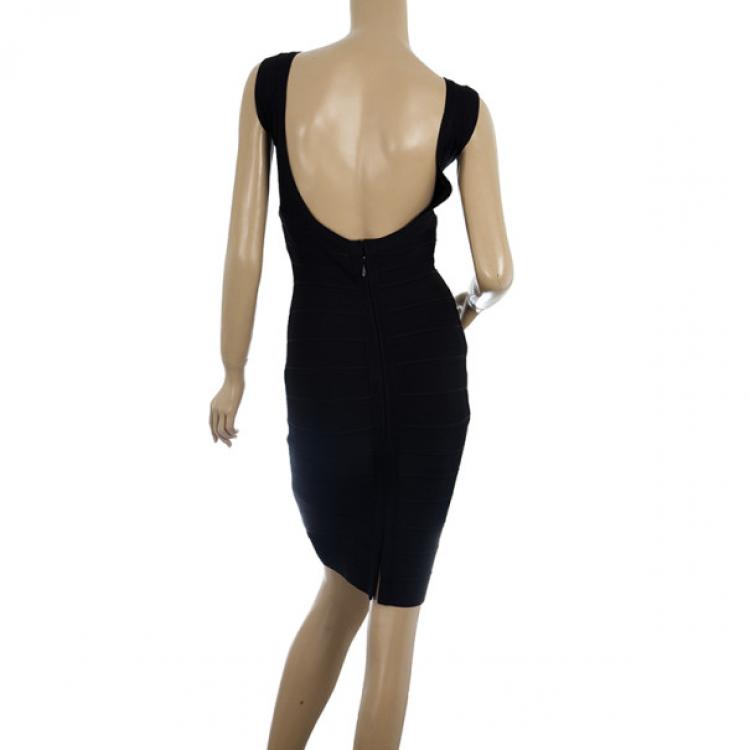 Pre Owned Herve Leger Black Bandage Dress XS