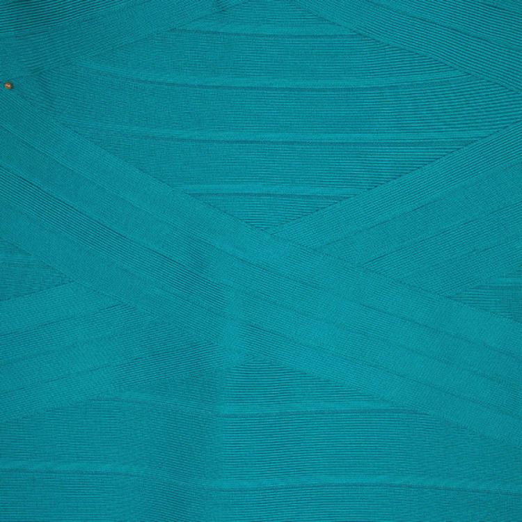 Pre Owned Herve Leger Strapless Bandage Dress M