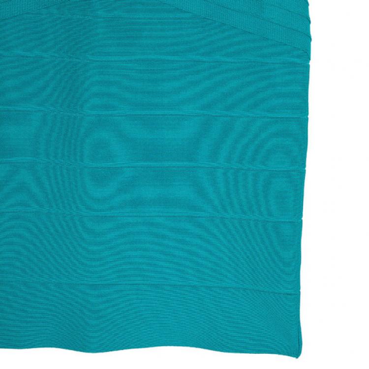 Pre Owned Herve Leger Strapless Bandage Dress M