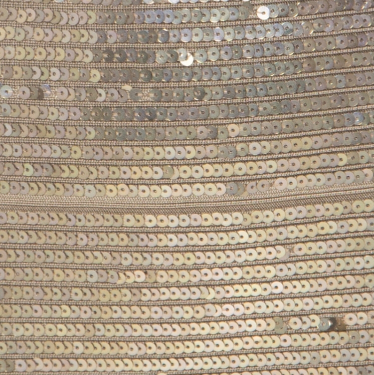 Pre Owned Herve Leger Antique Gold Sequinned Bandage Dress XXS