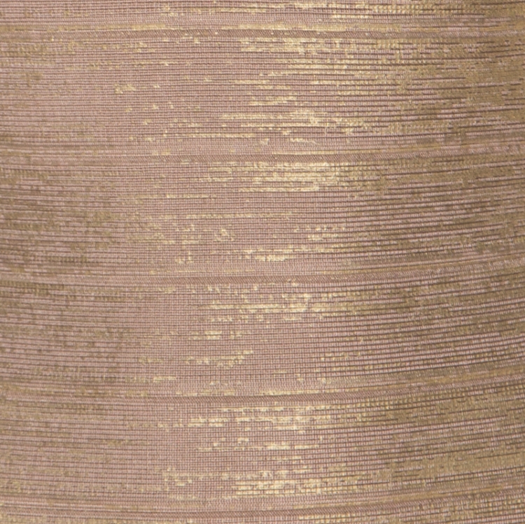 Pre Owned Herve Leger Brushed Gold Bandage Sleeveless Mini Dress XS