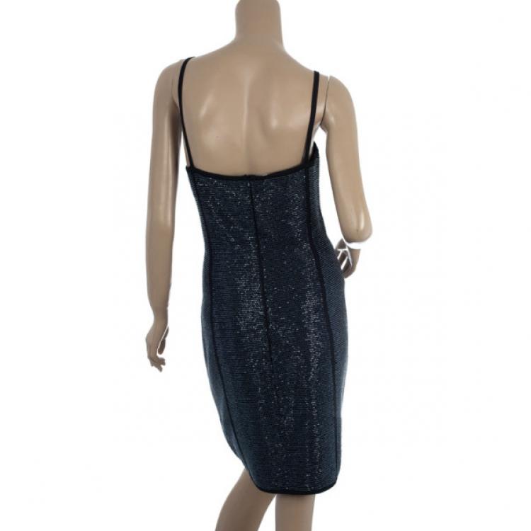 Pre Owned Herve Leger Beaded Dress M