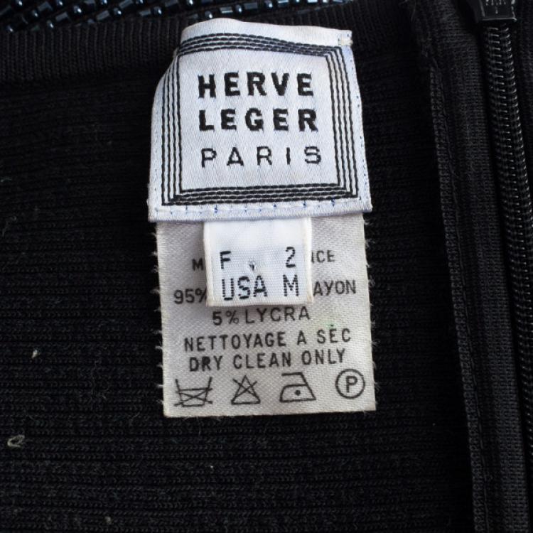 Pre Owned Herve Leger Beaded Dress M