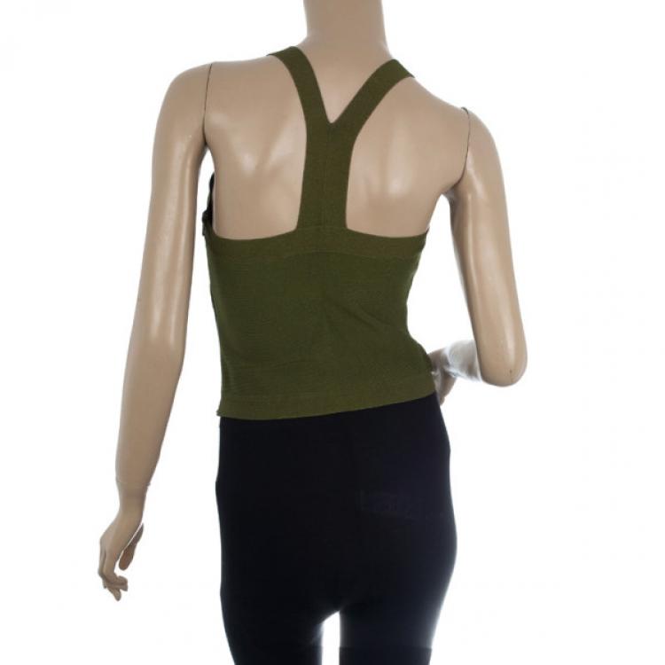 مملوكة مسبقًا Herve Leger Green Bandage Top L