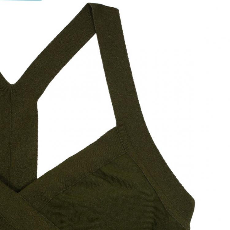 مملوكة مسبقًا Herve Leger Green Bandage Top L