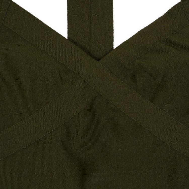 مملوكة مسبقًا Herve Leger Green Bandage Top L