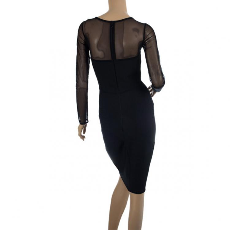 Pre Owned Herve L. Leroux Mesh Tulle Bandage Dress S