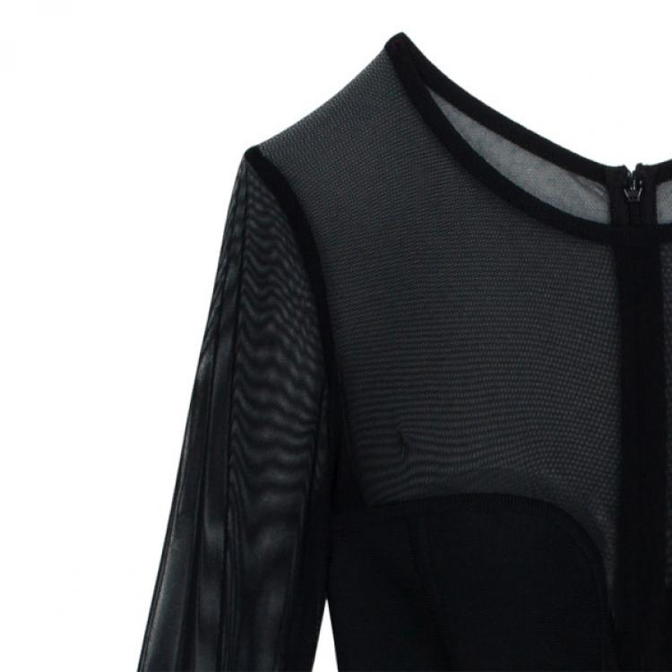 Pre Owned Herve L. Leroux Mesh Tulle Bandage Dress S