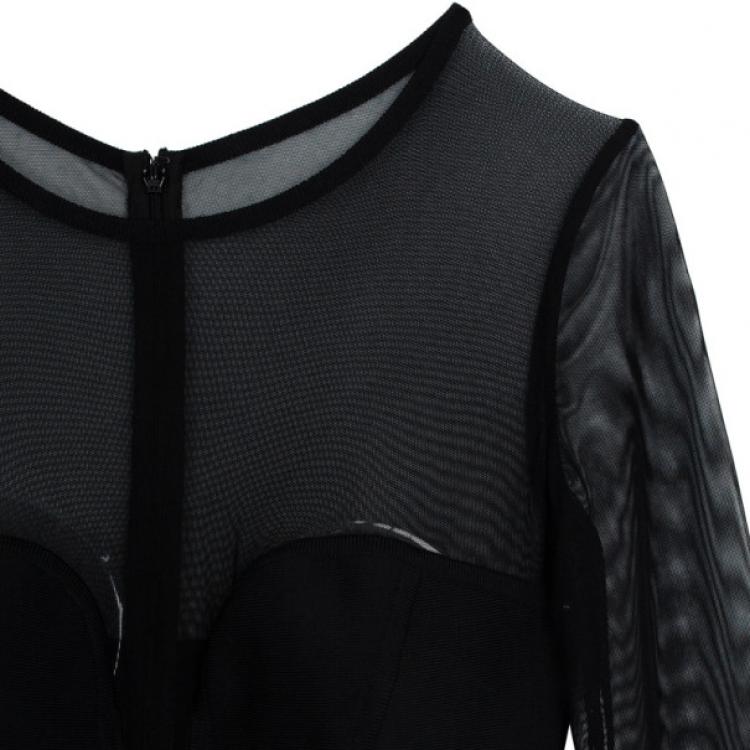 Pre Owned Herve L. Leroux Mesh Tulle Bandage Dress S