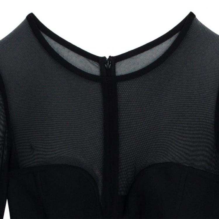 Pre Owned Herve L. Leroux Mesh Tulle Bandage Dress S