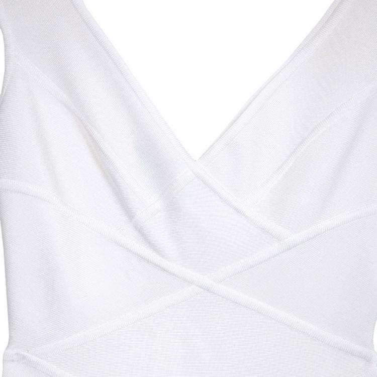 Pre Owned Herve L. Leroux White Bandage Dress S
