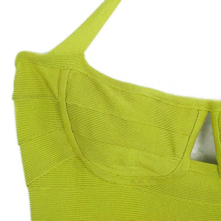 Pre Owned Herve Leger Keyhole Bandage Dress S