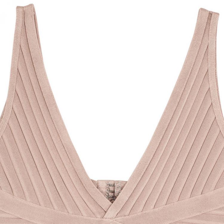 Pre Owned Herve Leger Nude Bandage Dress S