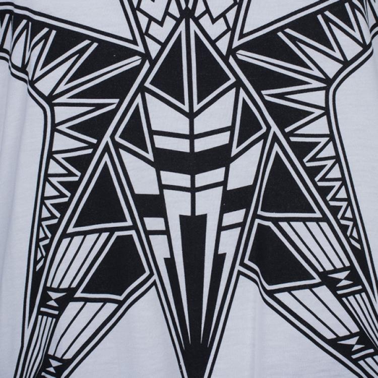 Pre Owned Herve Leger Inna White Print Racerback Tank Top S
