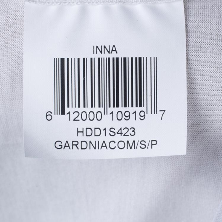 Pre Owned Herve Leger Inna White Print Racerback Tank Top S