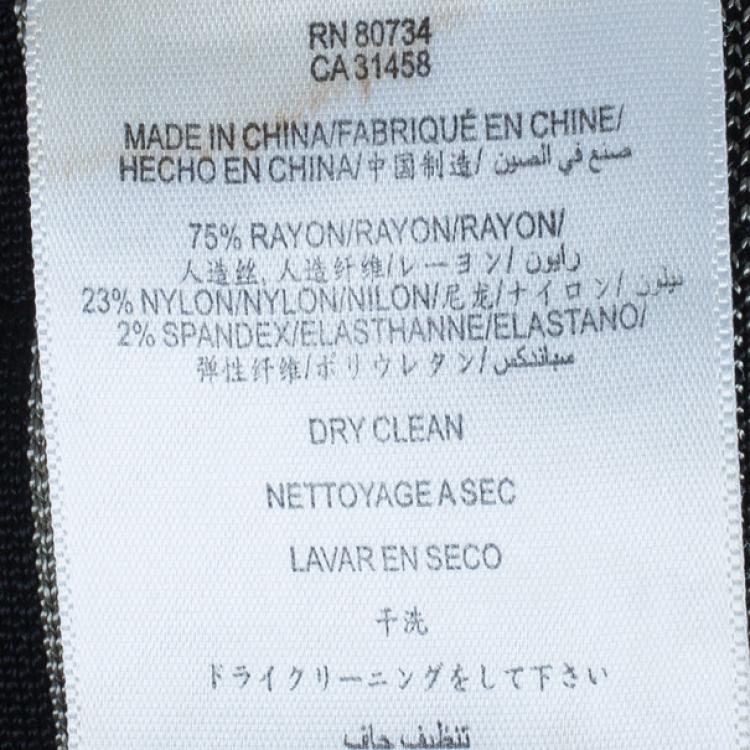 Pre Owned Herve Leger Moss Green Striped Bandage Dress M