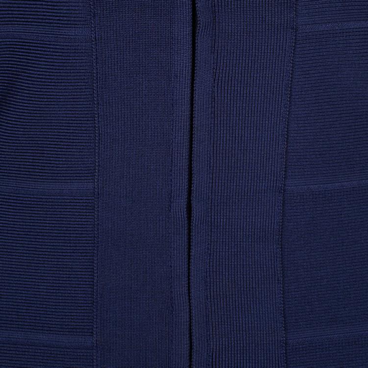 Pre Owned Herve Leger Purple Cut-Out Back Detail Bandage Dress S