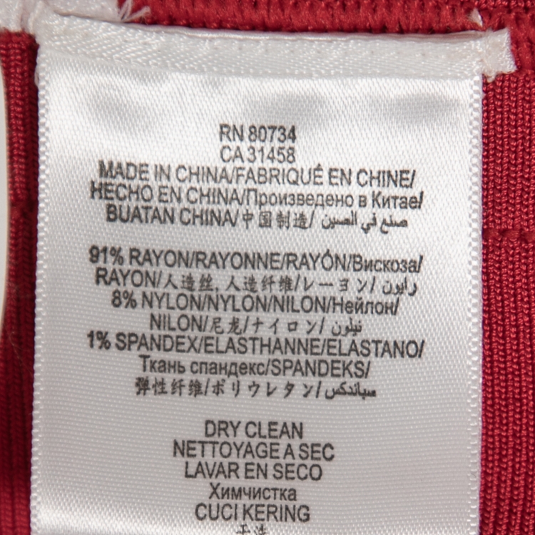Pre Owned Herve Leger Red Bandage Selene Halter Neck Maxi Dress M