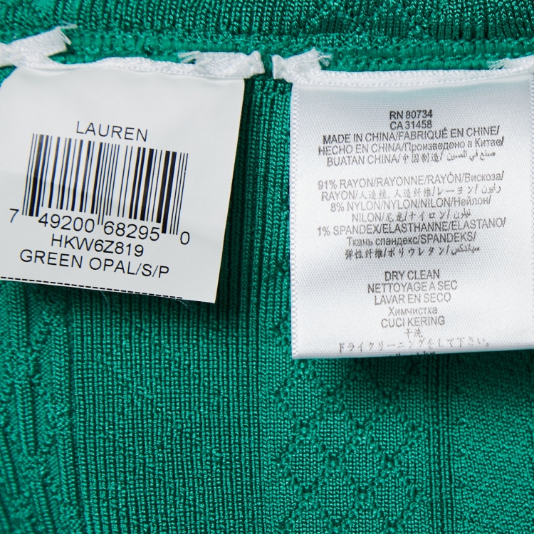 Pre Owned Herve Leger Green Knit Lauren Bodycon Mini Dress S