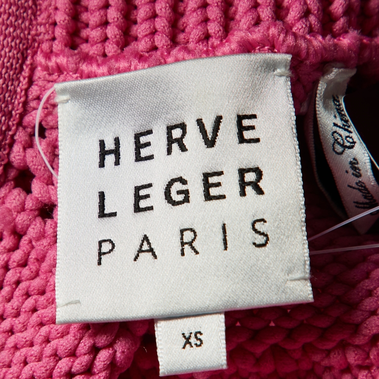 مملوكة مسبقًا Herve Leger Pink Bandage Weave Mini Dress XS