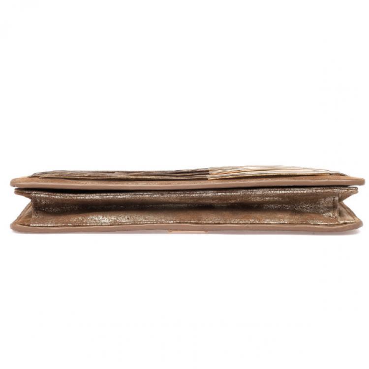 Pre Owned Herve Leger Metallic Embellished Wiltern Clutch