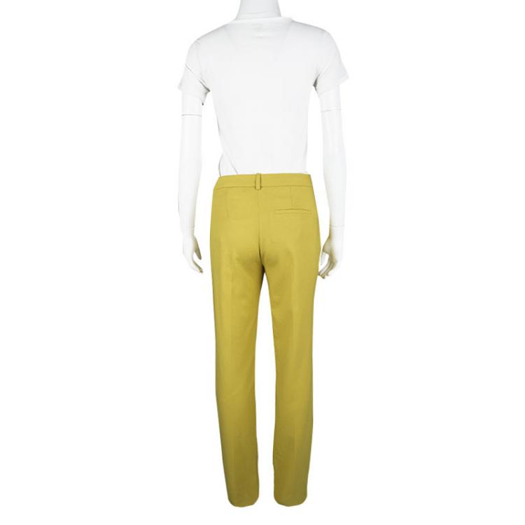 Pre Owned Hugo By Hugo Boss Yellow Wool Hinass Tailored Trousers M