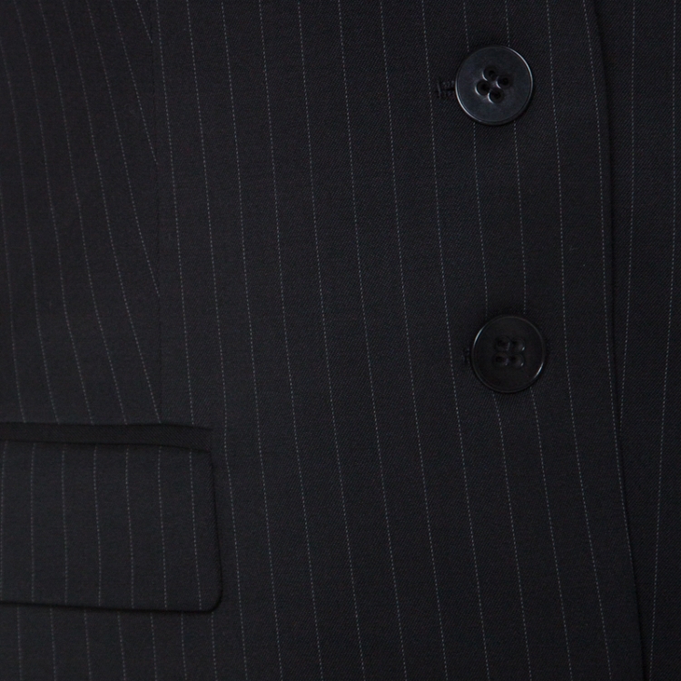 Pre Owned Hugo Boss Black Wool Pin Stripe Classic Tailored Blazer L