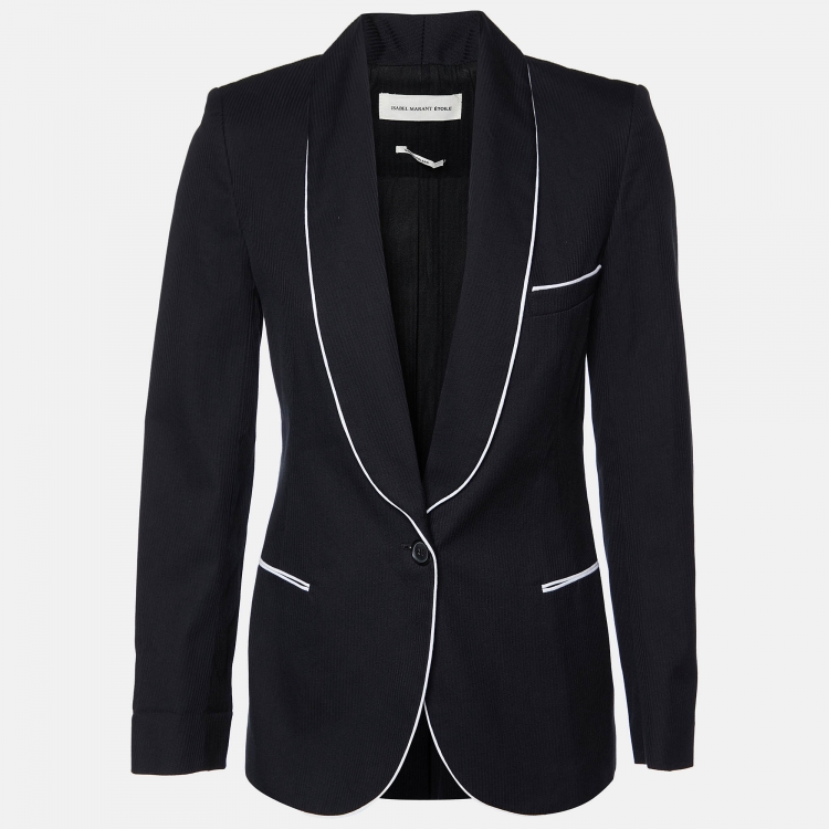Pre Owned Isabel Marant Etoile Stripe Black Single Breasted Blazer S