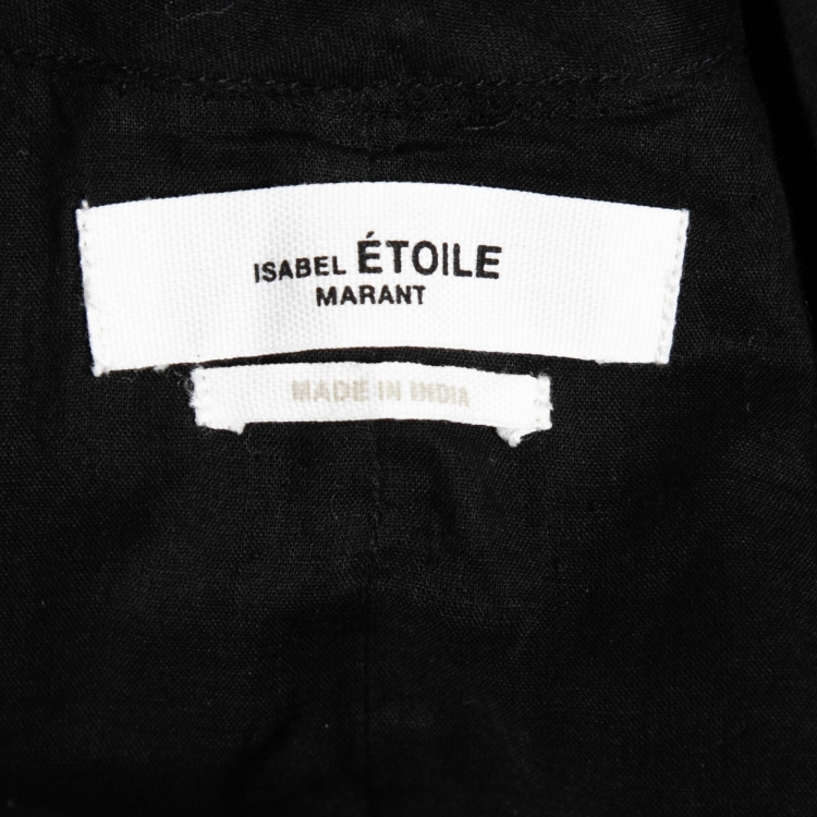 Pre Owned Isabel Marant Etoile Black Cotton Ruched Mini Dress S