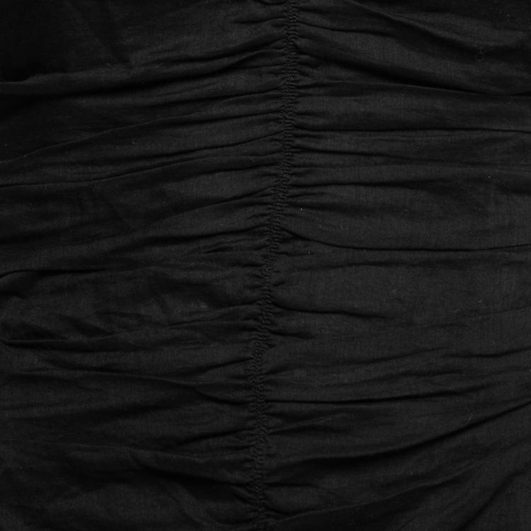 Pre Owned Isabel Marant Etoile Black Cotton Ruched Mini Dress S