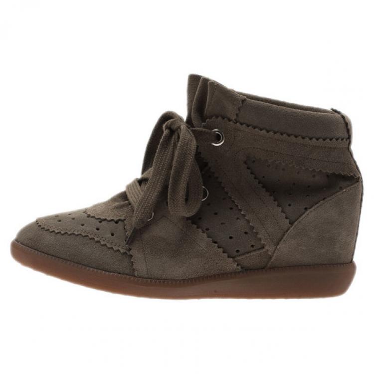 Isabel marant black discount suede wedge sneakers