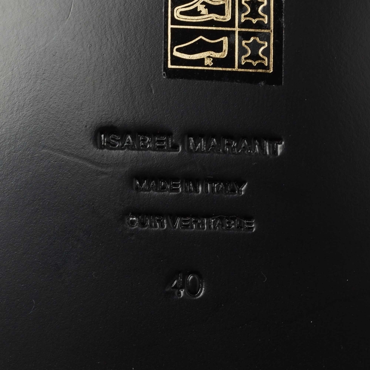 مملوكة مسبقًا Isabel Marant Black Leather Embellished Flat Sandals Size 40