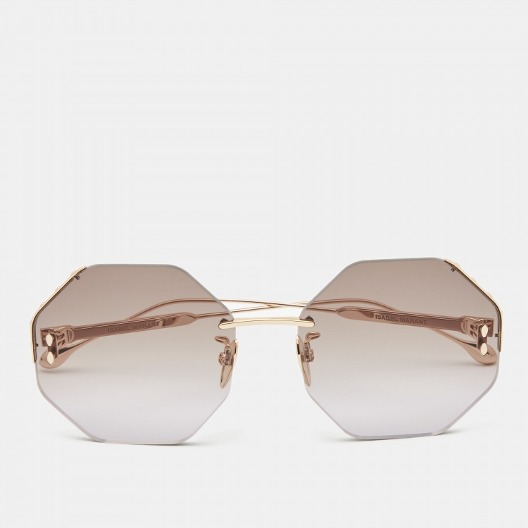 Pre Owned Isabel Marant Black/Gold Gradient Geometric Sunglasses