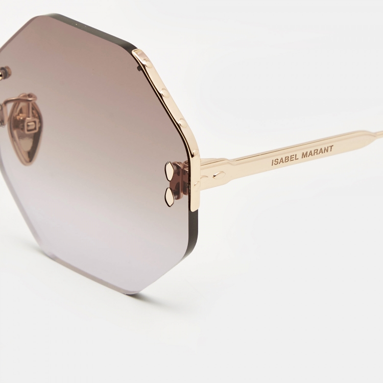 Pre Owned Isabel Marant Black/Gold Gradient Geometric Sunglasses