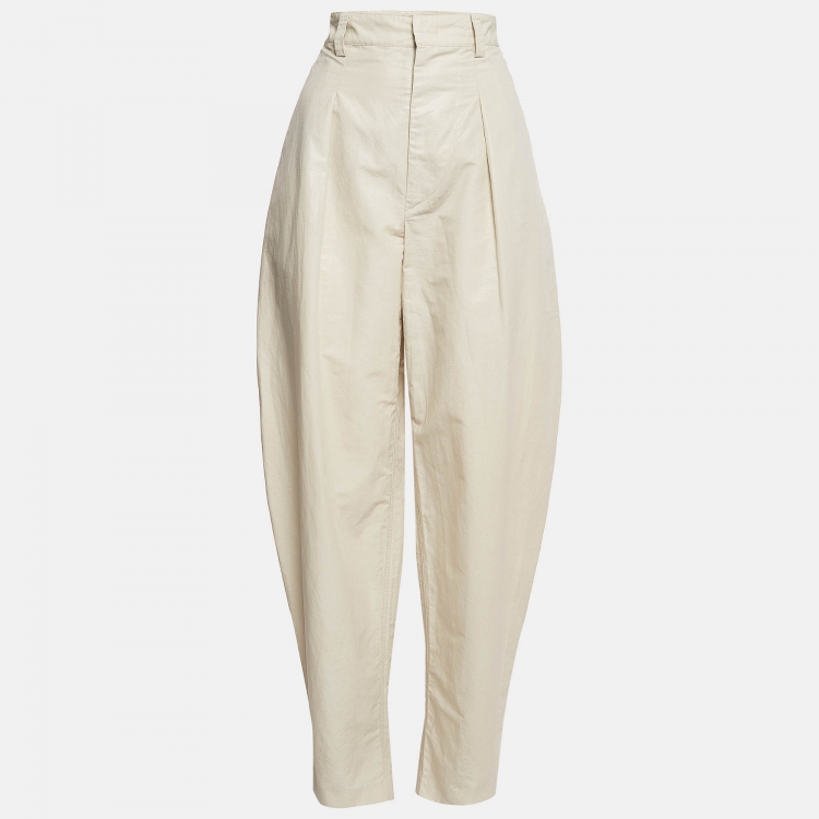 Pre Owned Isabel Marant Cream Cotton Blend Trousers M