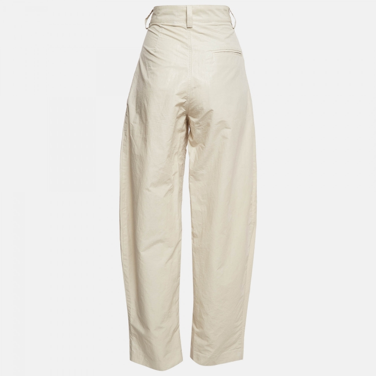 Pre Owned Isabel Marant Cream Cotton Blend Trousers M
