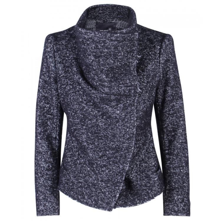 Pre Owned Isabel Marant Grey Tweed Wool Wrap Jacket S
