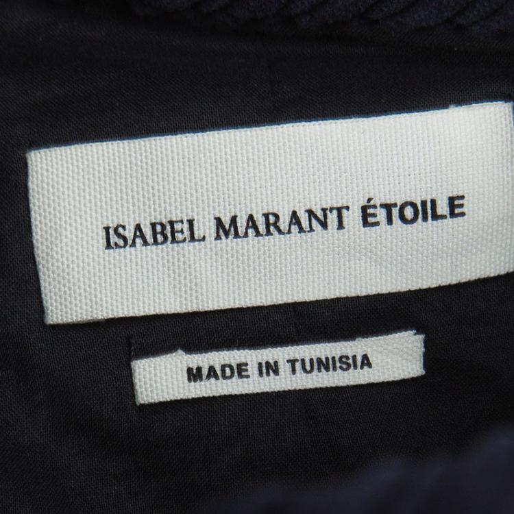 Pre Owned Isabel Marant Etoile Navy Blue Velvet Textured Jacket M