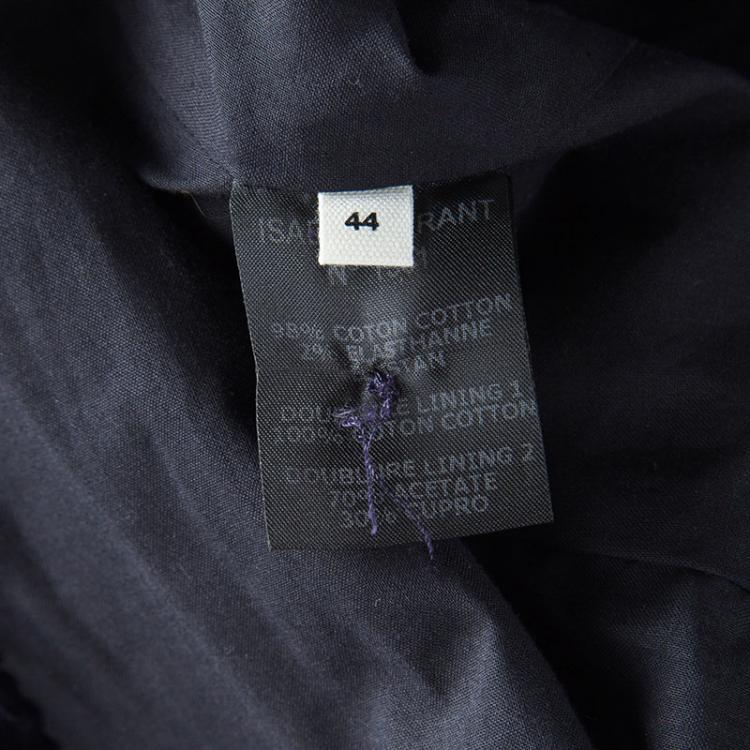 Pre Owned Isabel Marant Etoile Navy Blue Velvet Textured Jacket M