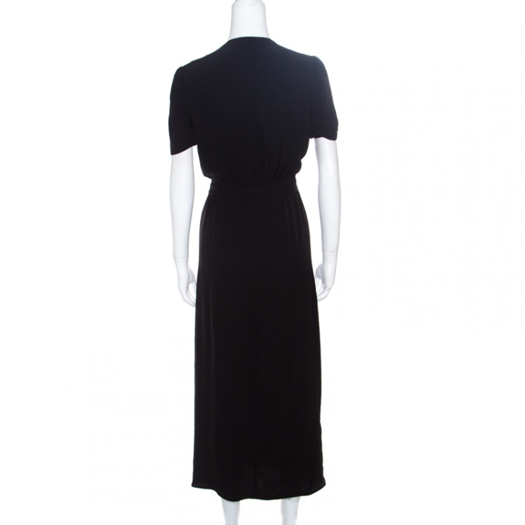 Pre Owned Isabel Marant Etoile Flore Black Wrap Maxi Dress M