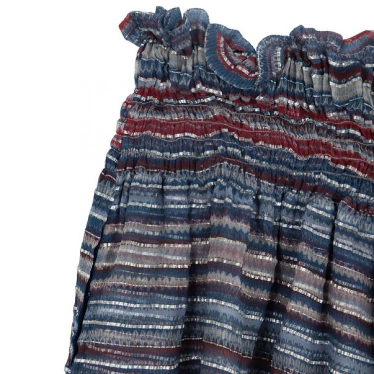 Pre Owned Isabel Marant Smocked Silk Chiffon Culottes S